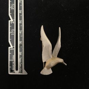 Brushed pewter & gold Hummingbird Brooch/Pin
